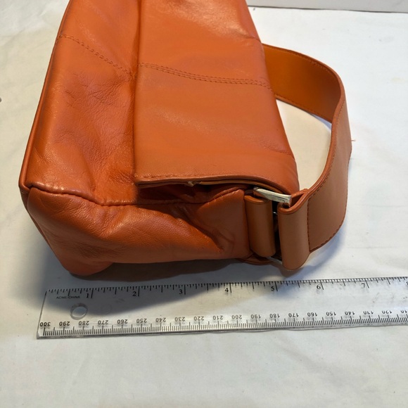Orange Leather Shoulder Bag Purse unbranded - Picture 15 of 16